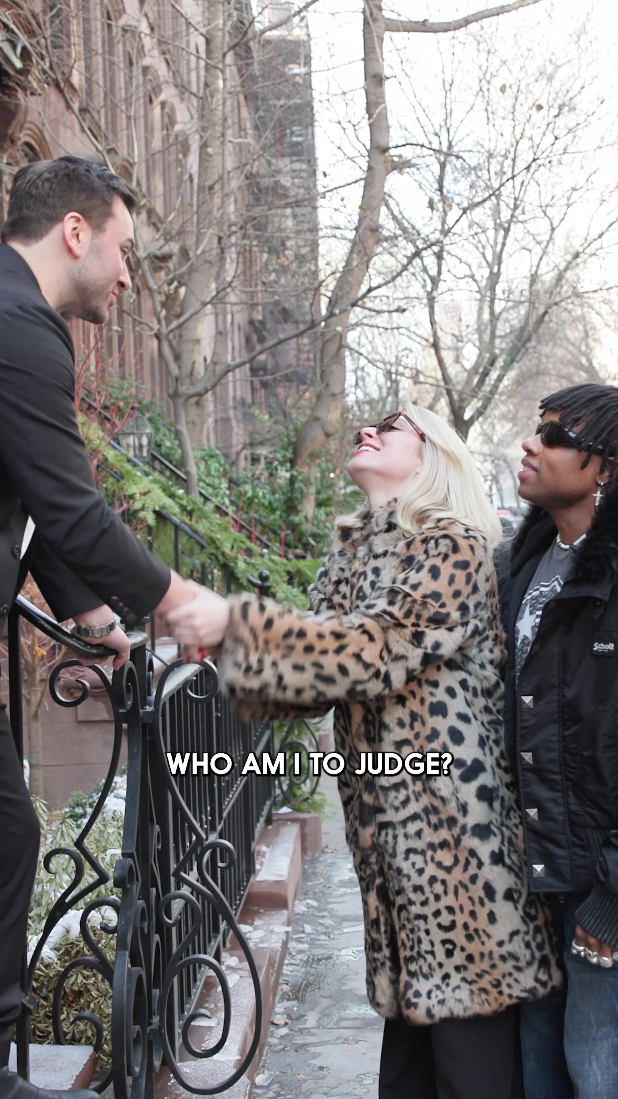 Selling Skylines — Jordan greeting clients on a brownstone stoop