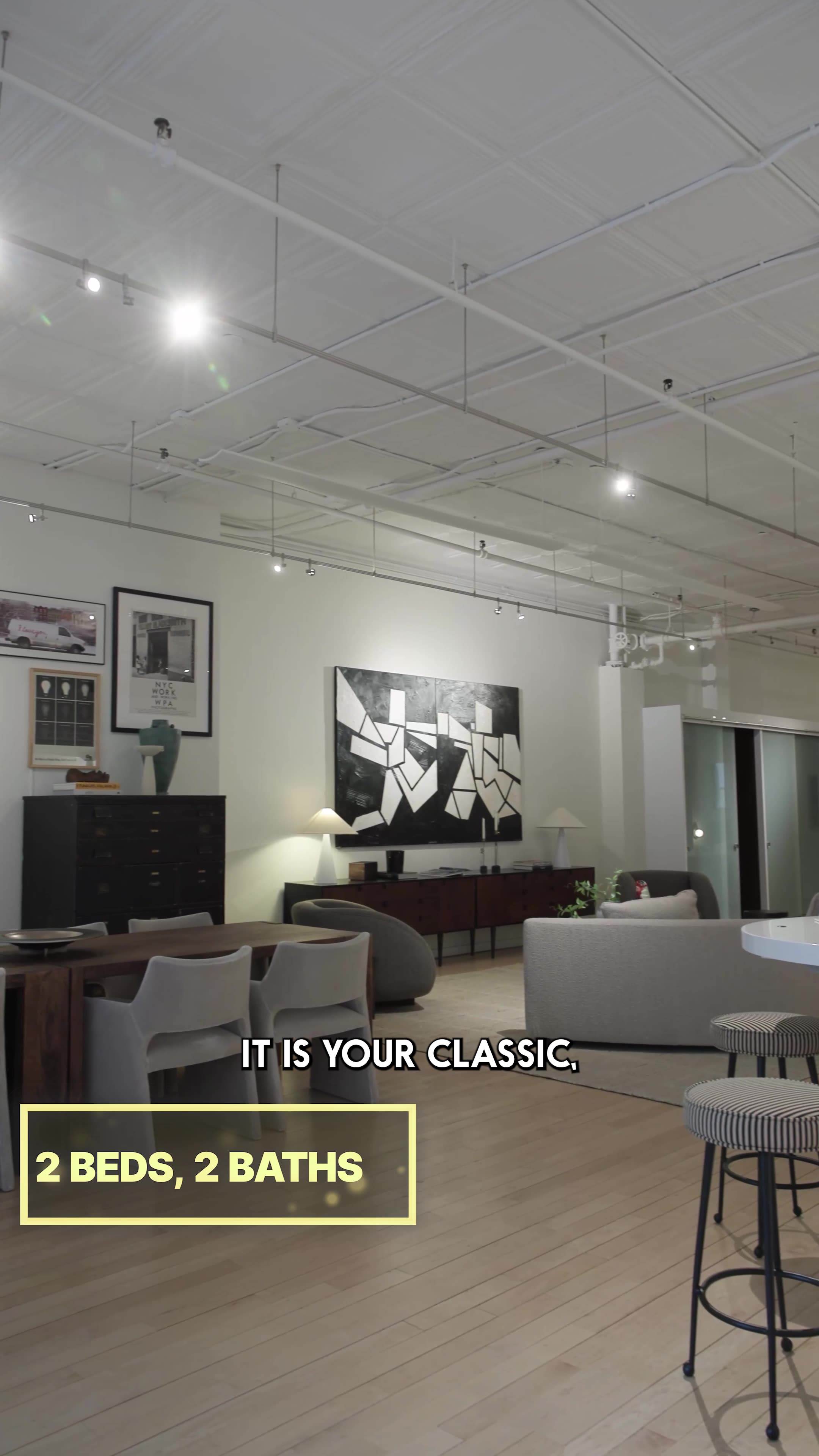 Selling Skylines — a bright loft-style living room, 